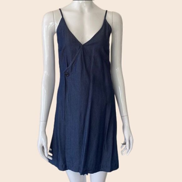 G Star Raw Dark Denim Mini Wrap Dress Size XS - Picture 1 of 11